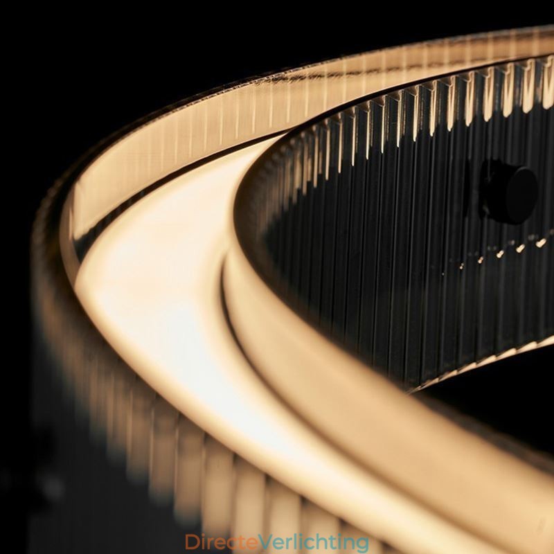 Glazen hanglamp 60 80CM cirkel plafondlamp traploos dimbaar met afstandsbediening