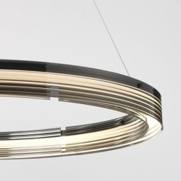 Glazen plafondlamp 60+80CM cirkeldecoratie dubbele cirkel hanglamp trichromatisch dimmen