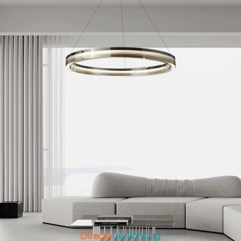 Hanglamp 60 80CM Cirkel Glazen Plafondlampen Trichromatisch Dimmen
