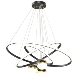 Eenvoudige hanglamp van smeedijzer, siliconen, plafondlamp met drie cirkels