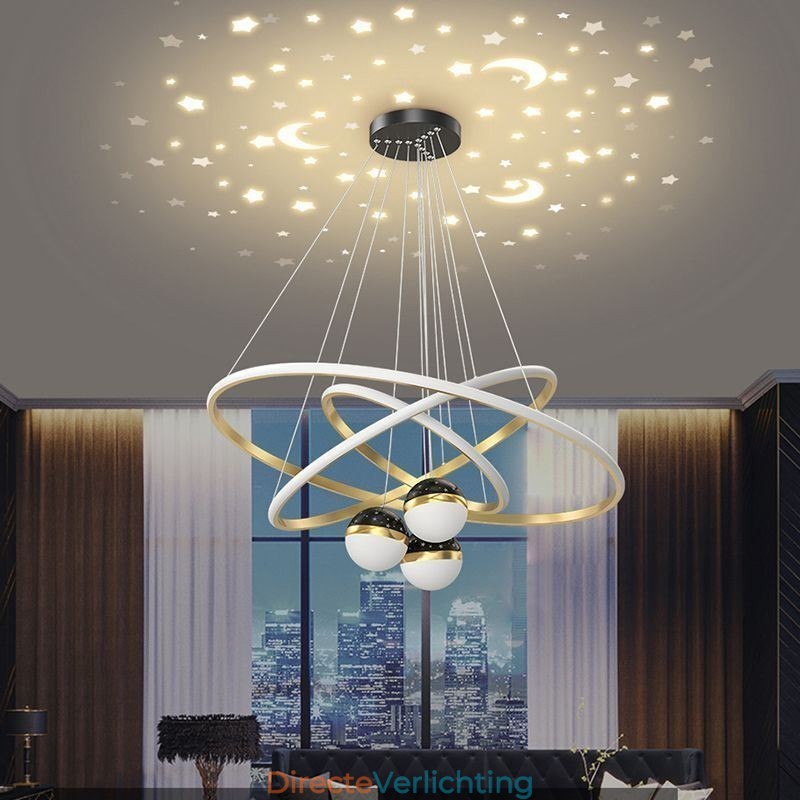 Eenvoudige hanglamp van smeedijzer, siliconen, plafondlamp met drie cirkels