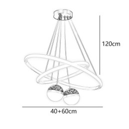 Moderne hanglamp van smeedijzer, siliconen, dubbele cirkelvormige plafondlamp