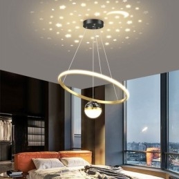 Hanglamp Modern Eenvoudig Smeedijzer Siliconen Enkele Ring Plafondlamp