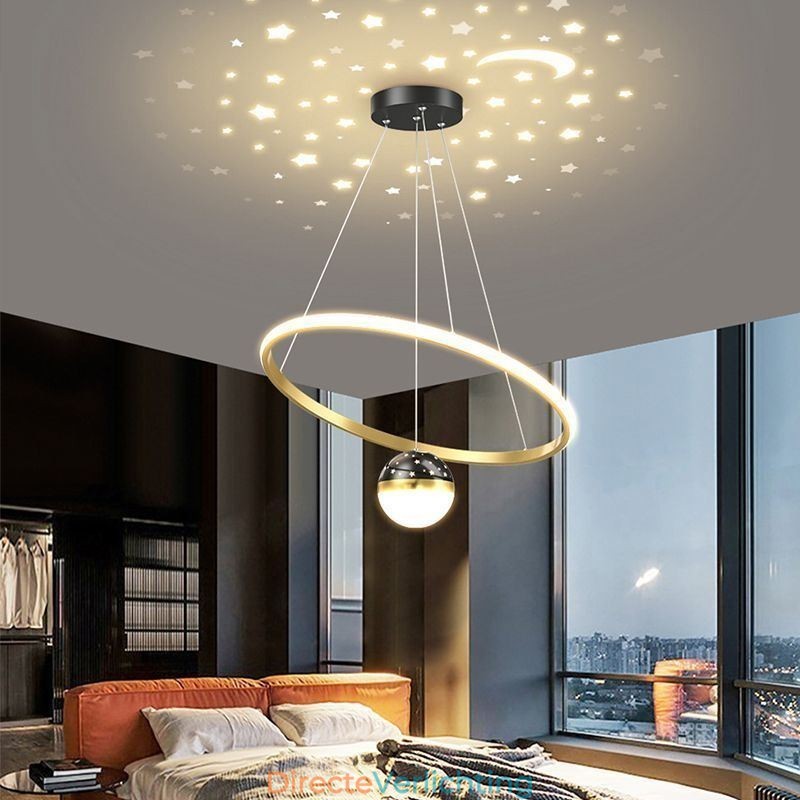 Hanglamp Modern Eenvoudig Smeedijzer Siliconen Enkele Ring Plafondlamp