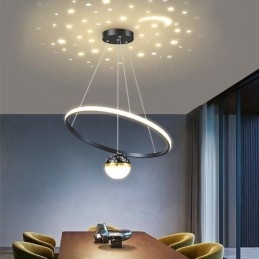 Hanglamp Modern Eenvoudig Smeedijzer Siliconen Enkele Ring Plafondlamp