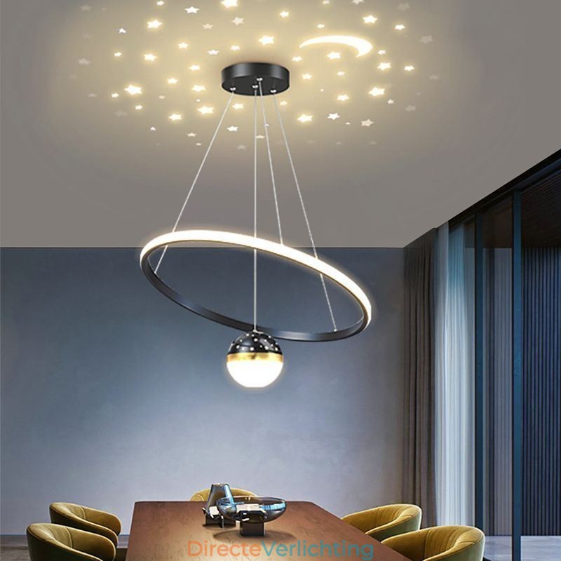 Hanglamp Modern Eenvoudig Smeedijzer Siliconen Enkele Ring Plafondlamp