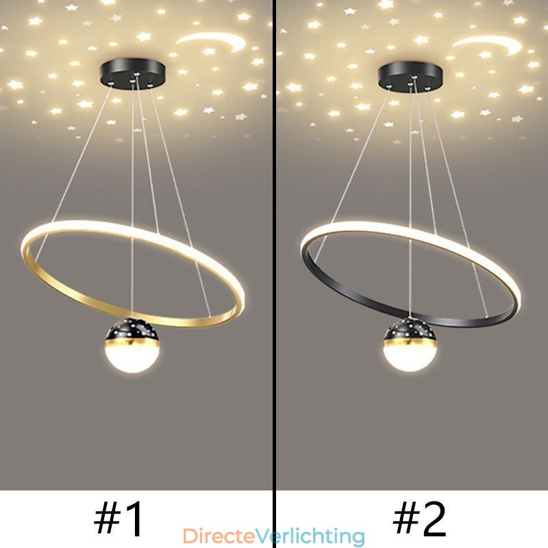 Hanglamp Modern Eenvoudig Smeedijzer Siliconen Enkele Ring Plafondlamp