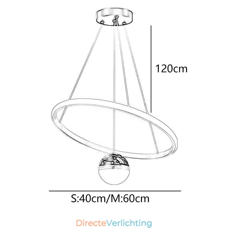 Hanglamp Modern Eenvoudig Smeedijzer Siliconen Enkele Ring Plafondlamp