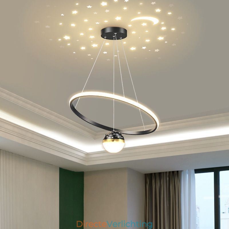 Hanglamp Modern Eenvoudig Smeedijzer Siliconen Enkele Ring Plafondlamp