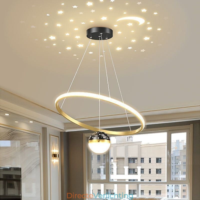 Hanglamp Modern Eenvoudig Smeedijzer Siliconen Enkele Ring Plafondlamp