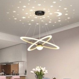 Hanglamp Smeedijzer Acryl Sterrenhemel Ring Plafondlamp