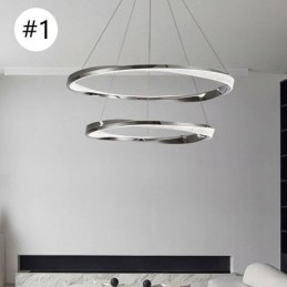 Hanglamp Smeedijzer Acryl Ring Dubbele Cirkel Plafondlamp