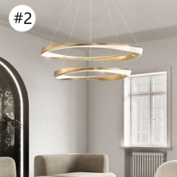 Hanglamp Smeedijzer Acryl Ring Dubbele Cirkel Plafondlamp