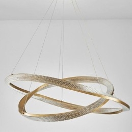 Hanglamp Smeedijzer Acryl Ring Dubbele Cirkel Plafondlamp