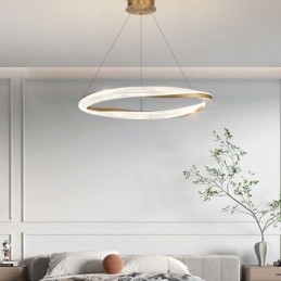 Hanglamp smeedijzeren acryl ring enkele cirkel plafondlamp