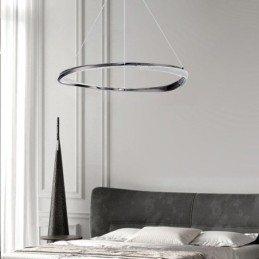 Hanglamp smeedijzeren acryl ring enkele cirkel plafondlamp