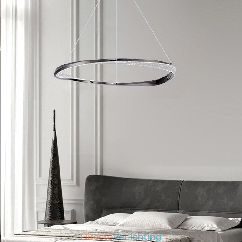 Hanglamp smeedijzeren acryl ring enkele cirkel plafondlamp