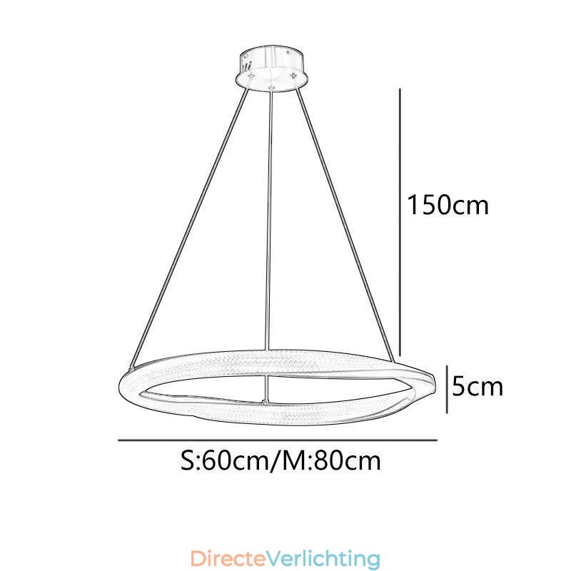 Hanglamp smeedijzeren acryl ring enkele cirkel plafondlamp