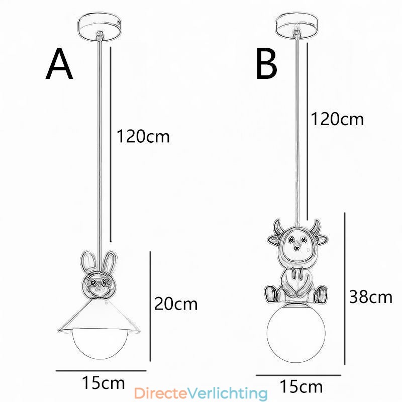 Hanglamp Modern Minimalistisch G9 Smeedijzer Konijn Kalf Hars Plafondlamp