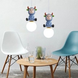 Hanglamp Modern Minimalistisch G9 Smeedijzer Konijn Kalf Hars Plafondlamp