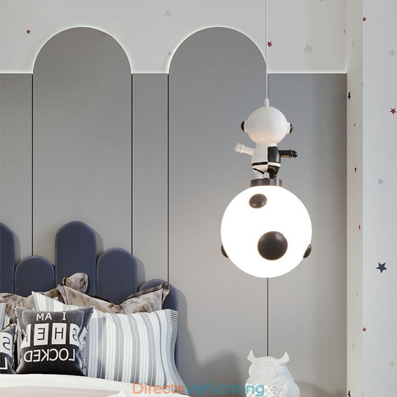 Minimalistische hanglamp van smeedijzer, maanlanding, kleine plafondlamp