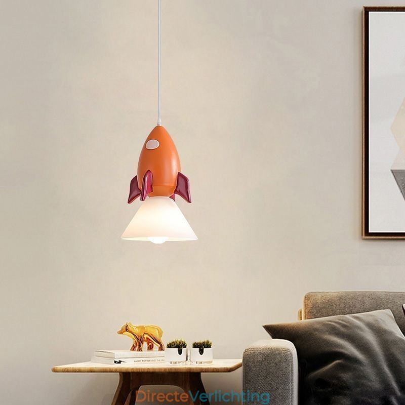 Minimalistische hanglamp van smeedijzer, maanlanding, kleine plafondlamp