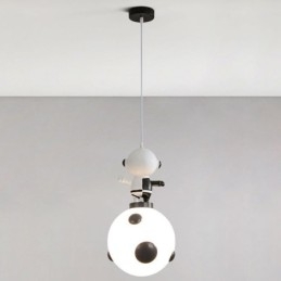 Minimalistische hanglamp van smeedijzer, maanlanding, kleine plafondlamp