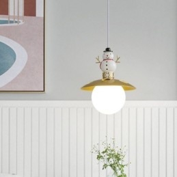 Moderne hanglamp Eenvoudige G9 smeedijzeren hars sneeuwpop plafondlamp