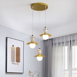 Moderne hanglamp Eenvoudige G9 smeedijzeren hars sneeuwpop plafondlamp