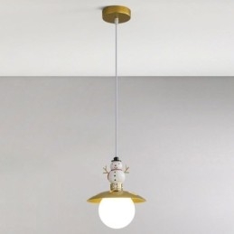 Moderne hanglamp Eenvoudige G9 smeedijzeren hars sneeuwpop plafondlamp
