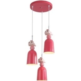 Moderne hanglamp van smeedijzer, roze hars, varkensplafondlamp
