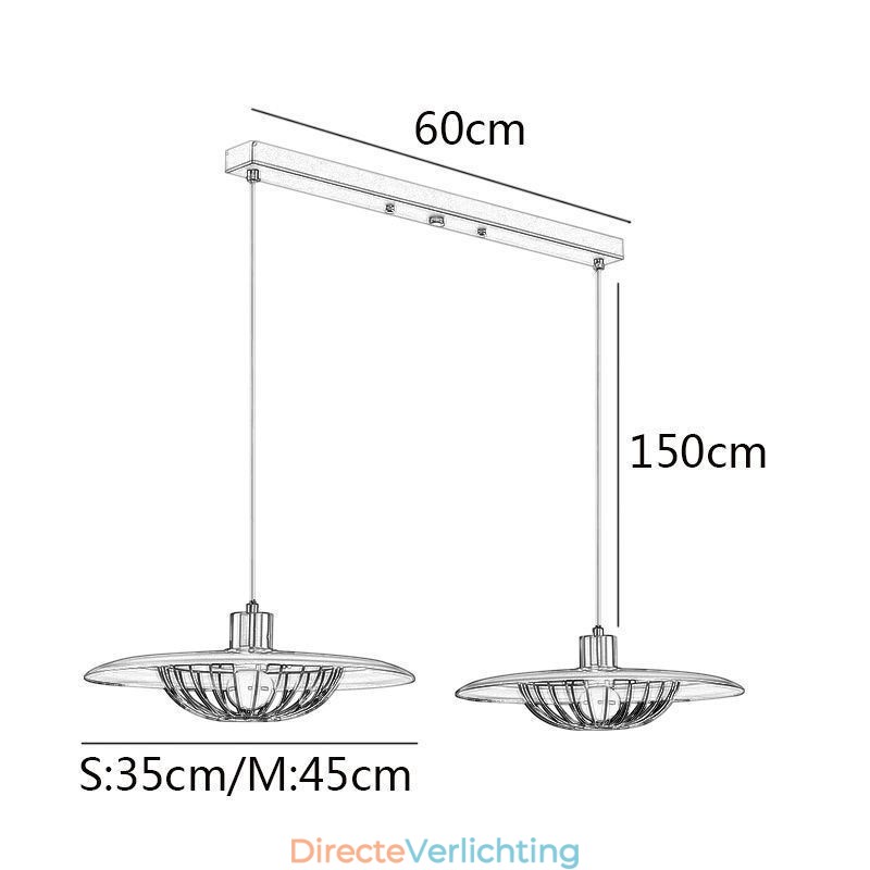 Nordic Hanglamp Creatieve Smeedijzeren Schijf Plafondlamp