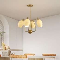 Nordic Hanglamp Creatief Smeedijzer Koper Natuurlijke Kleur Stamen Plafondlamp