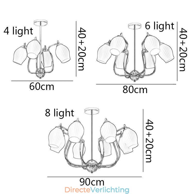 Nordic Hanglamp Creatief Smeedijzer Koper Natuurlijke Kleur Stamen Plafondlamp