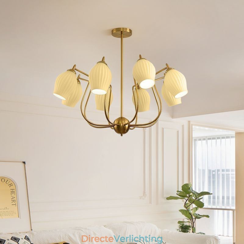 Nordic Hanglamp Creatief Smeedijzer Koper Natuurlijke Kleur Stamen Plafondlamp