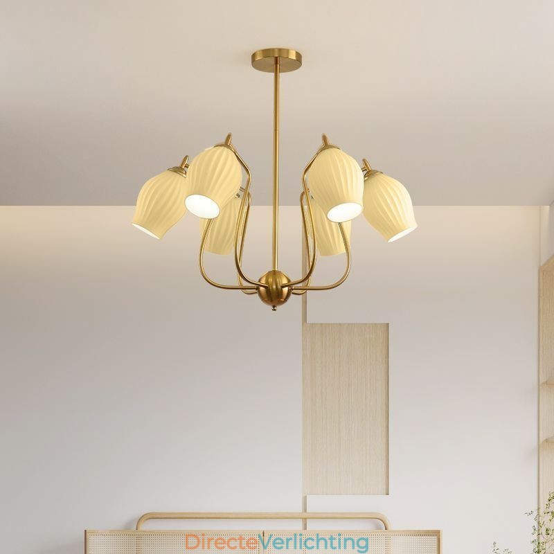 Nordic Hanglamp Creatief Smeedijzer Koper Natuurlijke Kleur Stamen Plafondlamp