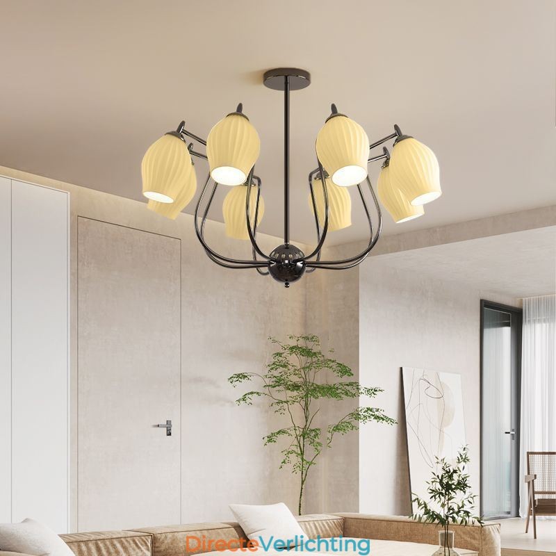Nordic Hanglamp Creatieve Smeedijzeren Pistool Zwarte Stamen Plafondlamp