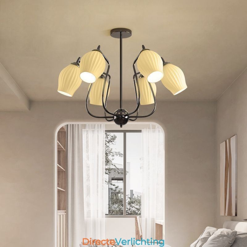 Nordic Hanglamp Creatieve Smeedijzeren Pistool Zwarte Stamen Plafondlamp