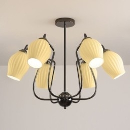 Nordic Hanglamp Creatieve Smeedijzeren Pistool Zwarte Stamen Plafondlamp
