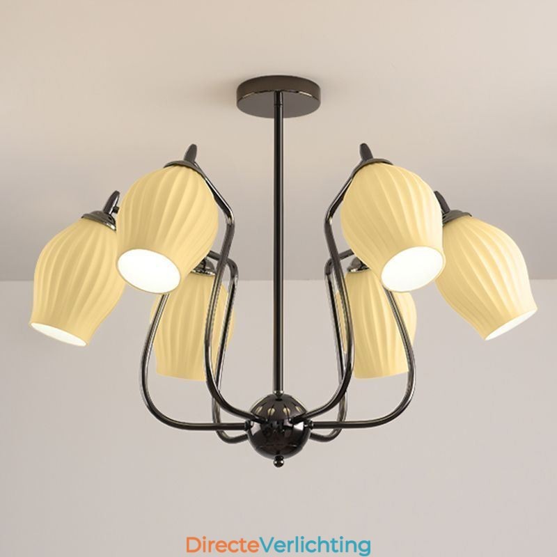 Nordic Hanglamp Creatieve Smeedijzeren Pistool Zwarte Stamen Plafondlamp