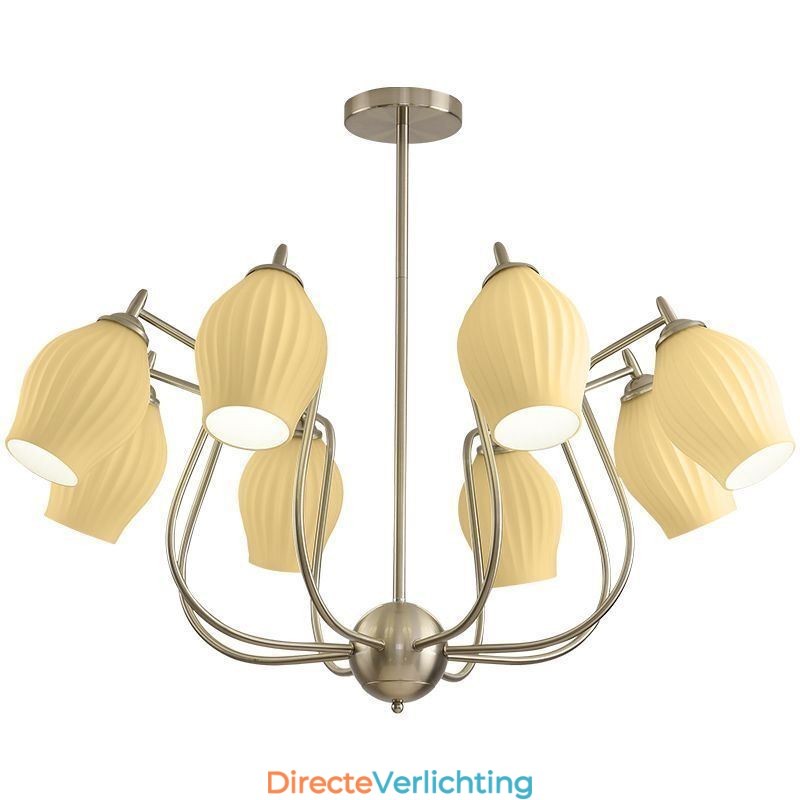 Nordic Hanglamp Creatief Smeedijzer Zand Nikkel Bloem Stamen Plafondlamp