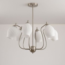 Nordic Hanglamp Creatief Smeedijzer Zand Nikkel Bloem Stamen Plafondlamp