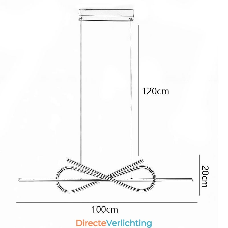 Eenvoudige hanglamp aluminium kunst strik plafondlamp