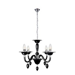 Moderne zwarte kroonluchter met 4 lampen