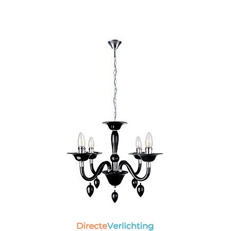 Moderne zwarte kroonluchter met 4 lampen Moderne zwarte kroonluchter met 4 lampen
