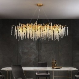 Nordic Hanglamp Gouden Tak G9 Glazen Kroonluchter