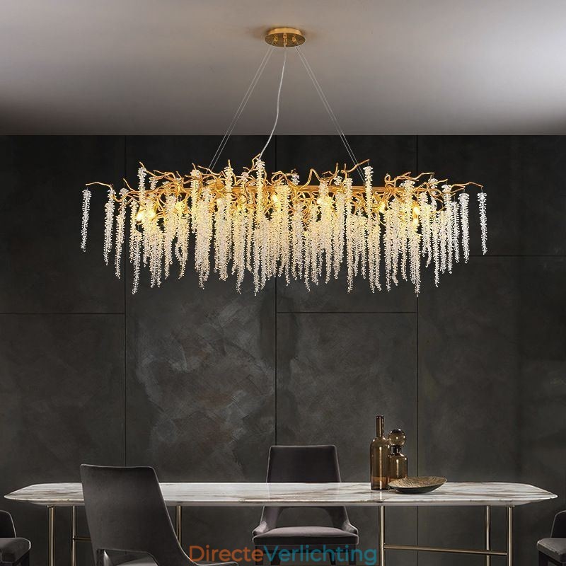 Nordic Hanglamp Gouden Tak G9 Glazen Kroonluchter