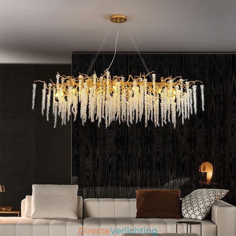 Nordic Hanglamp Gouden Tak G9 Glazen Kroonluchter