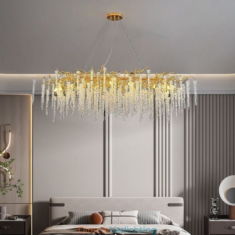 Nordic Hanglamp Gouden Tak G9 Glazen Kroonluchter