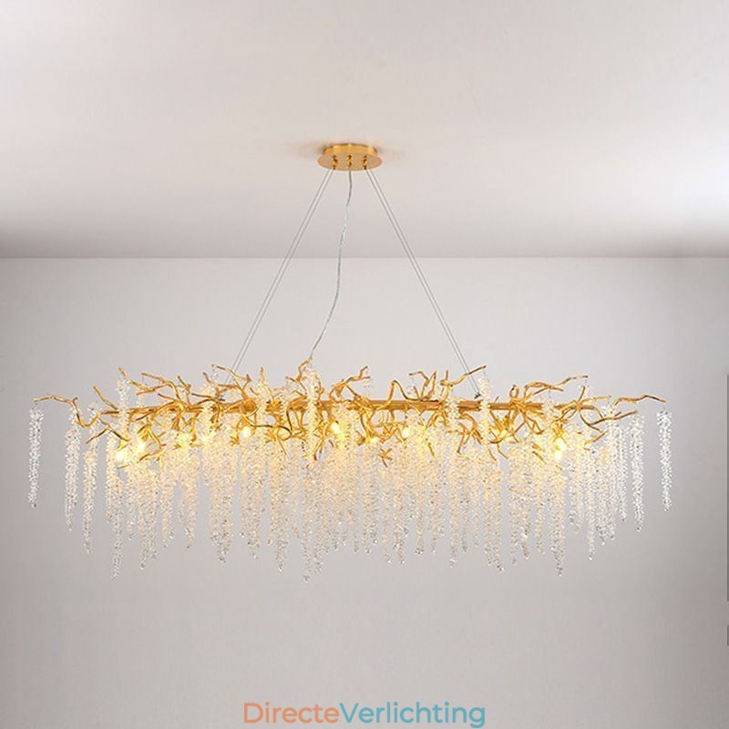 Nordic Hanglamp Gouden Tak G9 Glazen Kroonluchter